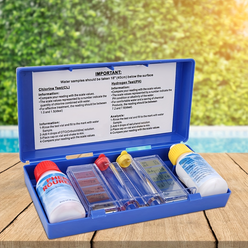 

Ph Chlorine Water Quality Test Kit Swimming Pool Tester Water Testing Box