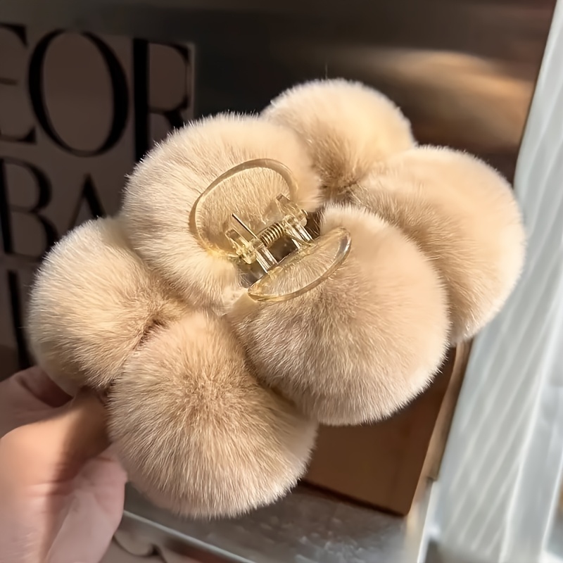 2-Pack Large Plush Rabbit Ear Hair Clips, Cute Design