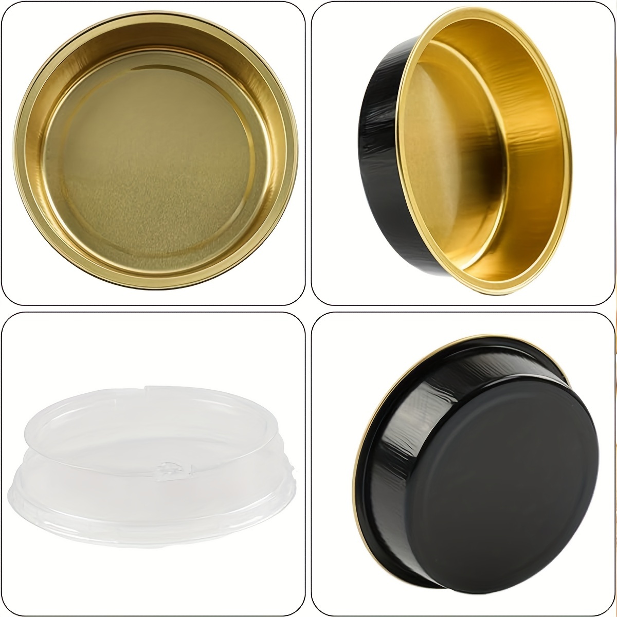 Moules De Cuisson En Aluminium Avec Couvercles – Lot De 50 – 125 Ml – Résistants Chaud/froid – Pour Desserts Et Plats