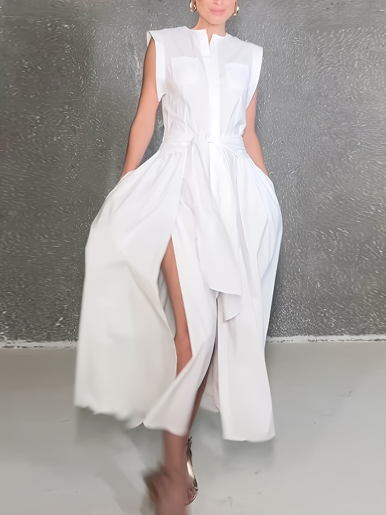 vestido camisero verano nueva línea mujer 2025 Temu