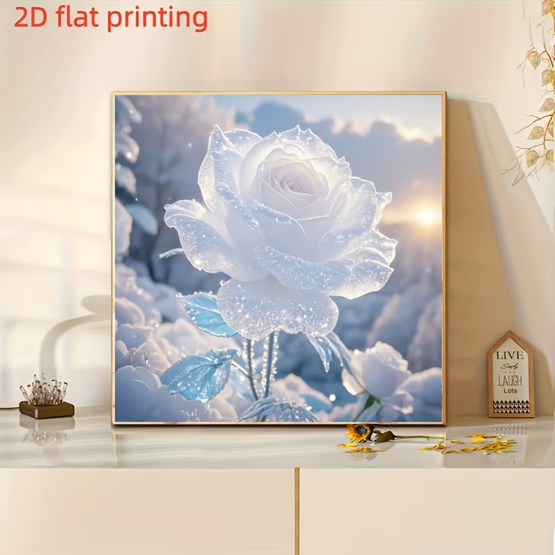 5d Diamond Painting Kit - Rose, Frameless Diamond Mosaic, Includes Canvas And Pre- Acrylic Gems, And Office Decor, Living Room, Bedroom, Cafe Wall Art - For , Hotel