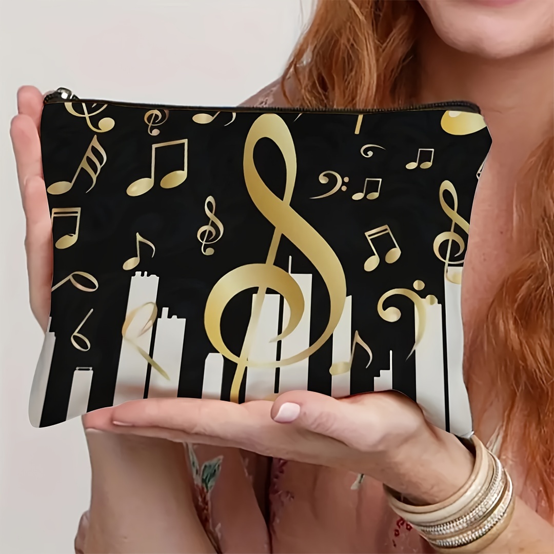 Temu – TEMU 1pc, Piano Key Makeup Bag, Note Pattern Makeup Bag, Women’s Lightweight Makeup Bag, Makeup Bag, Music Note Makeup Bag, Zipper Bag Storage Bag,