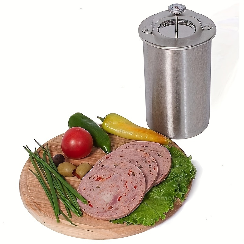 

Easy Homemade Maker Kit - 1.5l Stainless Steel Meat Press With Thermometer For Perfect Healthy Ham