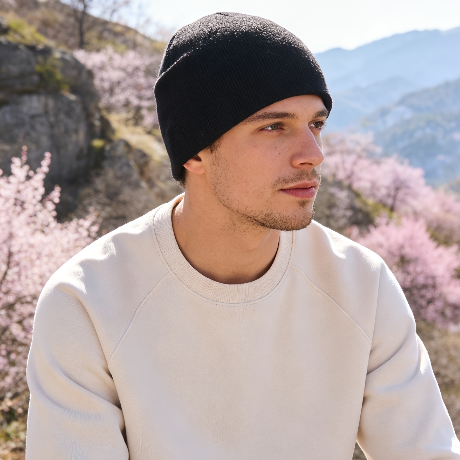double layer beanie hats men women ultra soft stretchy 