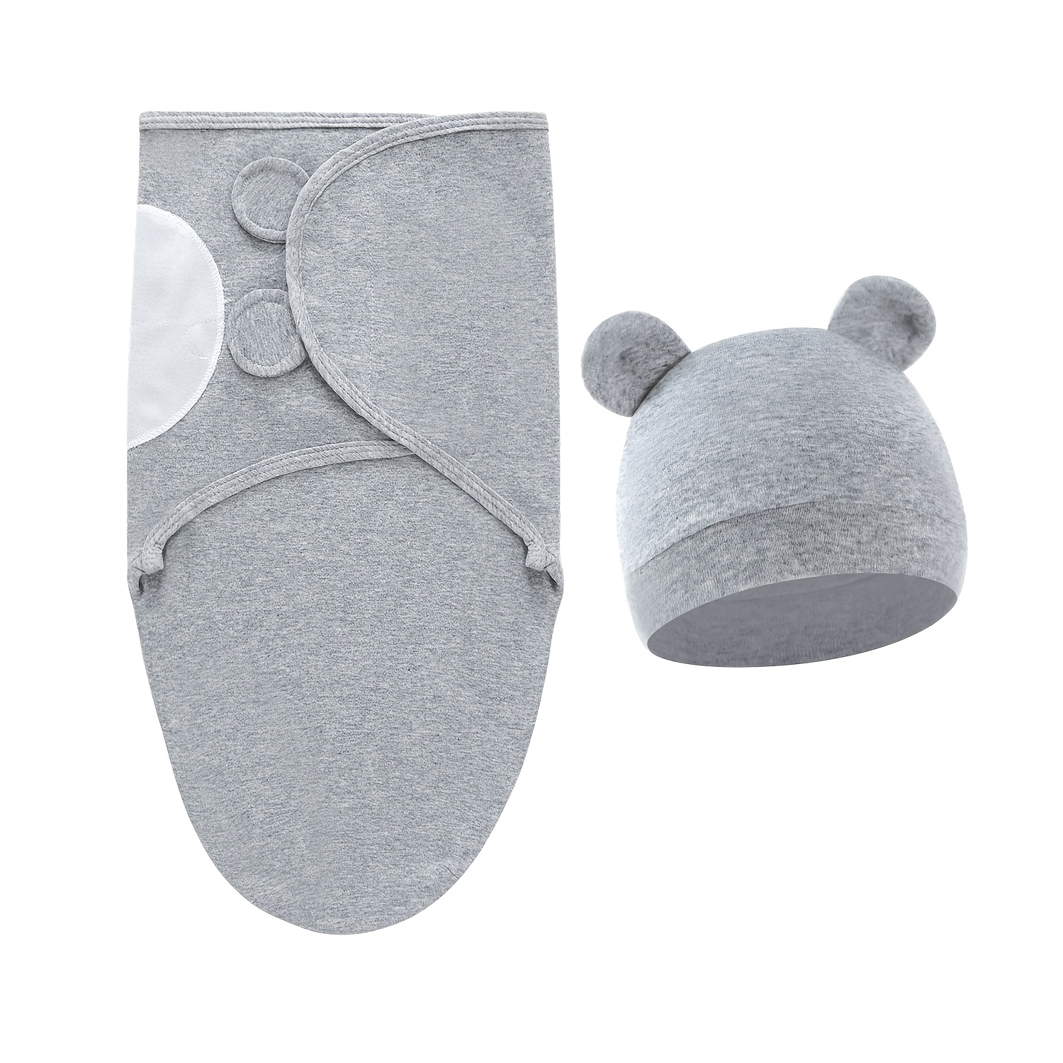 2pcs Baby Swaddle Set with Hat, Soft And Cute Baby Swaddle Blanket, Suitable for 0-6 Months, Easy Wrap Swaddle, Baby Wrap Blanket, Christmas, Halloween, Thanksgiving, Easter Gift
