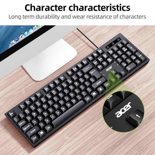 acers silent wired keyboard features an ergonomic 104 that typing easier more sensitive and faster