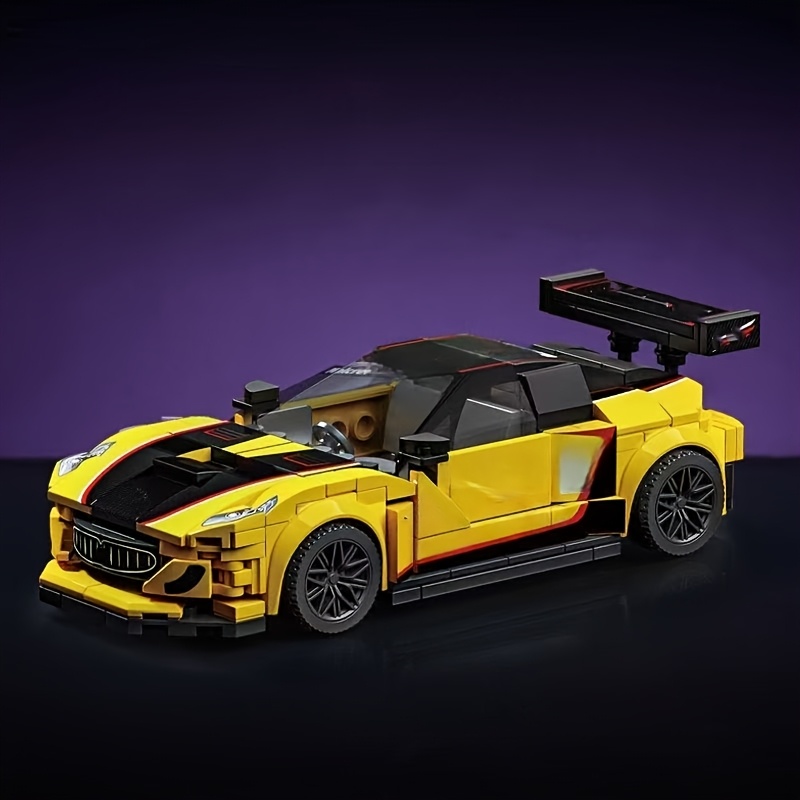 Yellow Sports Car Building Blocks, Supercar Model Gift