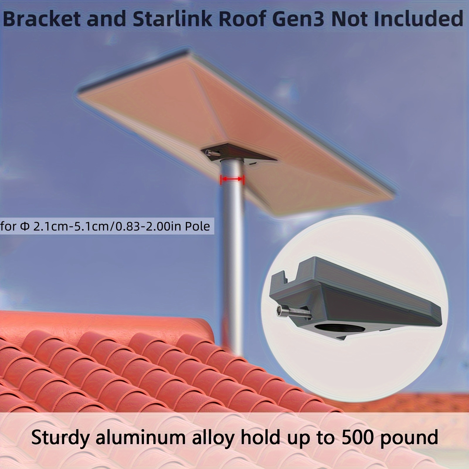 Support d'Adaptateur de Tuyau pour Toit Starlink Gen 3 – Image 4