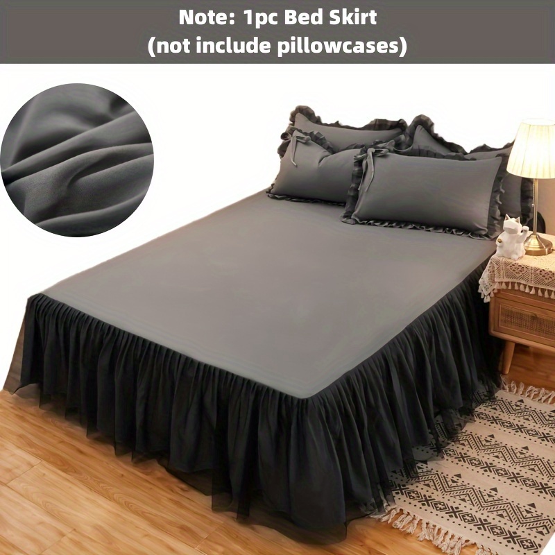 1pc dark grey bed skirt elastic adjustable Temu
