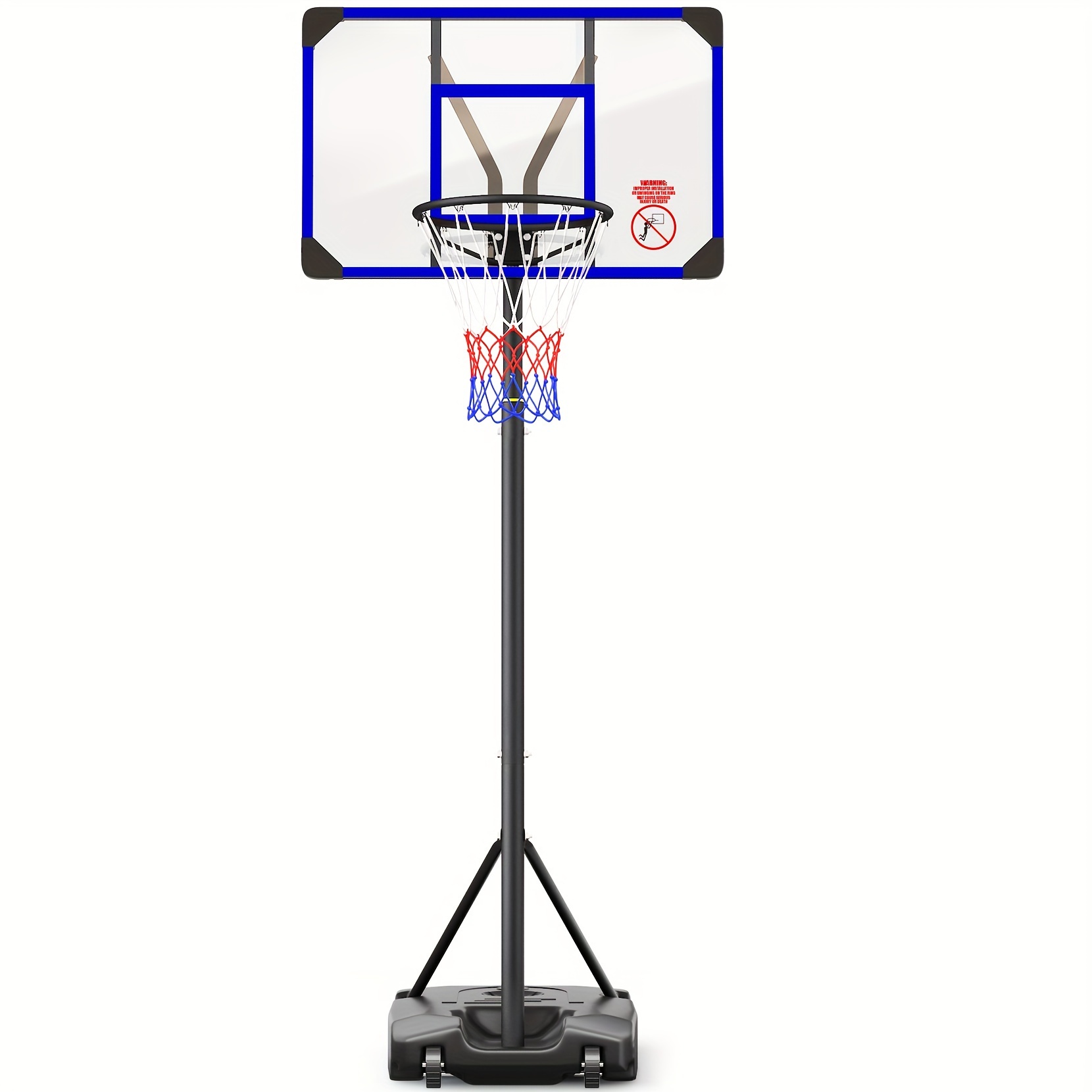 

Yohood Kids Basketball Hoop 4.52-8.53ft Adjustable Height, Portable Basketball Goal System 32in Pc Backboard For Kids/adults Over 6 Years Old Indoor Outdoor, Enlarged Base With 2 Wheels