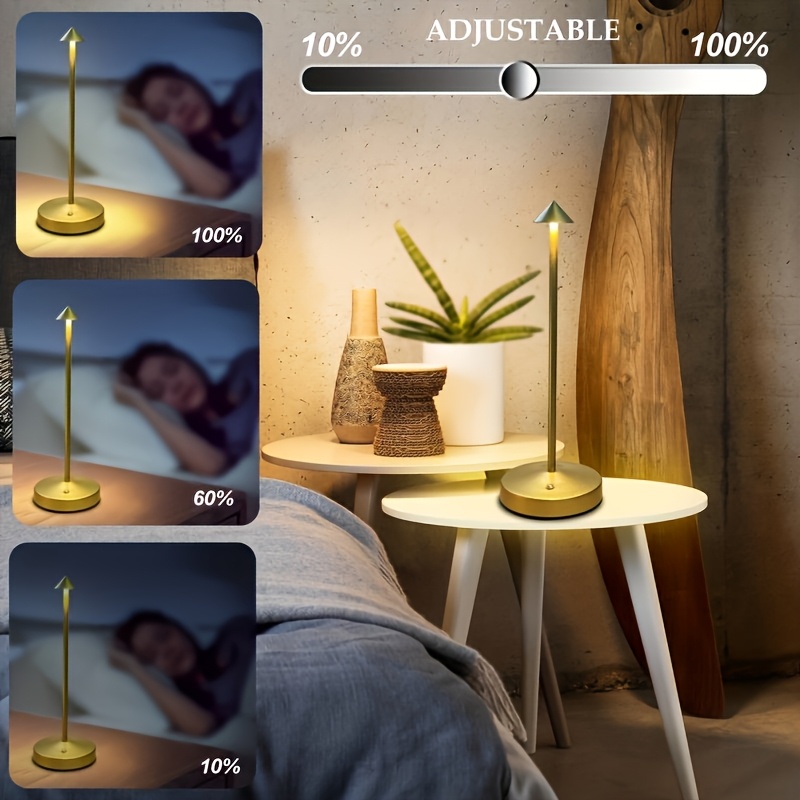 Portable Cordless LED Table Lamp with Touch Control & Stepless Dimming - USB- Bedside Lamp Suitable for &, Portable Night with, Compatible for, Travel, Desk Use (No Wiring Chaos)