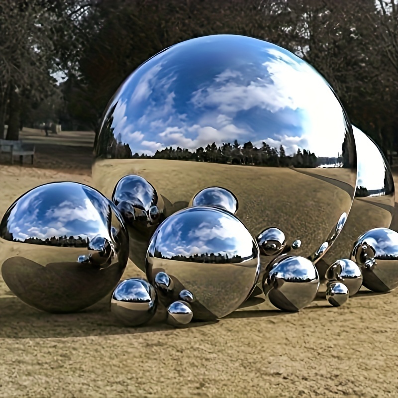 

6pcs, Stainless Steel Gaze Balls, Mirror Polished Hollow Ball Reflecting Garden Ball, Floating Pond Ball Seamless Gaze Globe, For Home Garden Decorations (6 Mix)