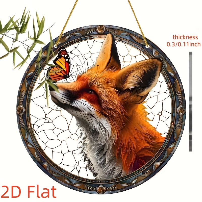 2d flat 1pc autumn sunshine catcher vibrant     with   on   durable acrylic hanging ornament for indoor outdoor garden decor perfect gift for mom sister friends fall decorations for home outdoor decoration stained glass effect decorative ring hanger intricate detailing 2d flat