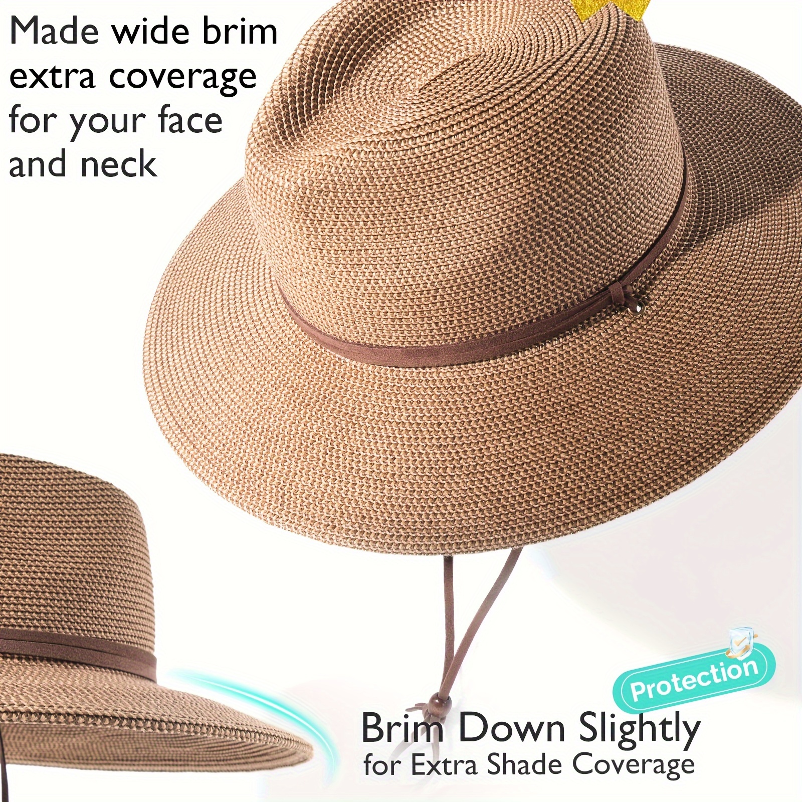 2CFun Sun Hats Women Wide Brim Straw Panama Roll up Hat India