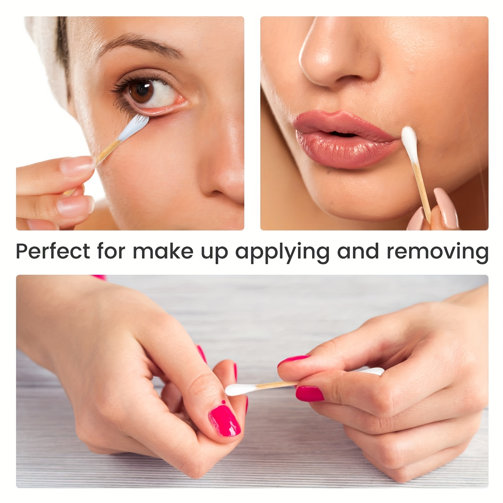 100/200/300/400/500/600pcs Double headed cleaning stick, suitable for ear cleaning, makeup and home cleaning, hygienic independent packaging, disposable multi-purpose, ear cleaning tool, makeup and removal tool, personal care and home preferred