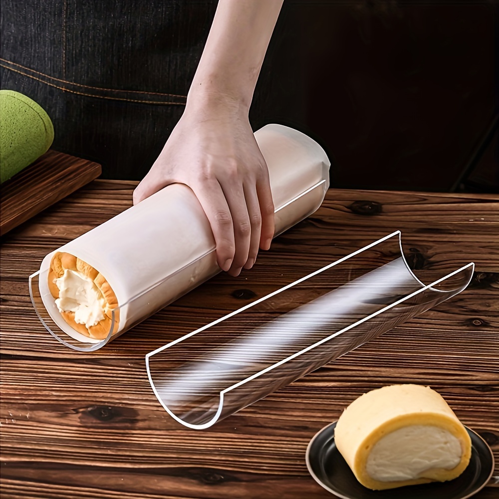 

Acrylic Cake Roll Maker - 11.81" U-shaped Transparent Baking Tool For Perfect Half Round Cakes, Food-safe Kitchen Gadget