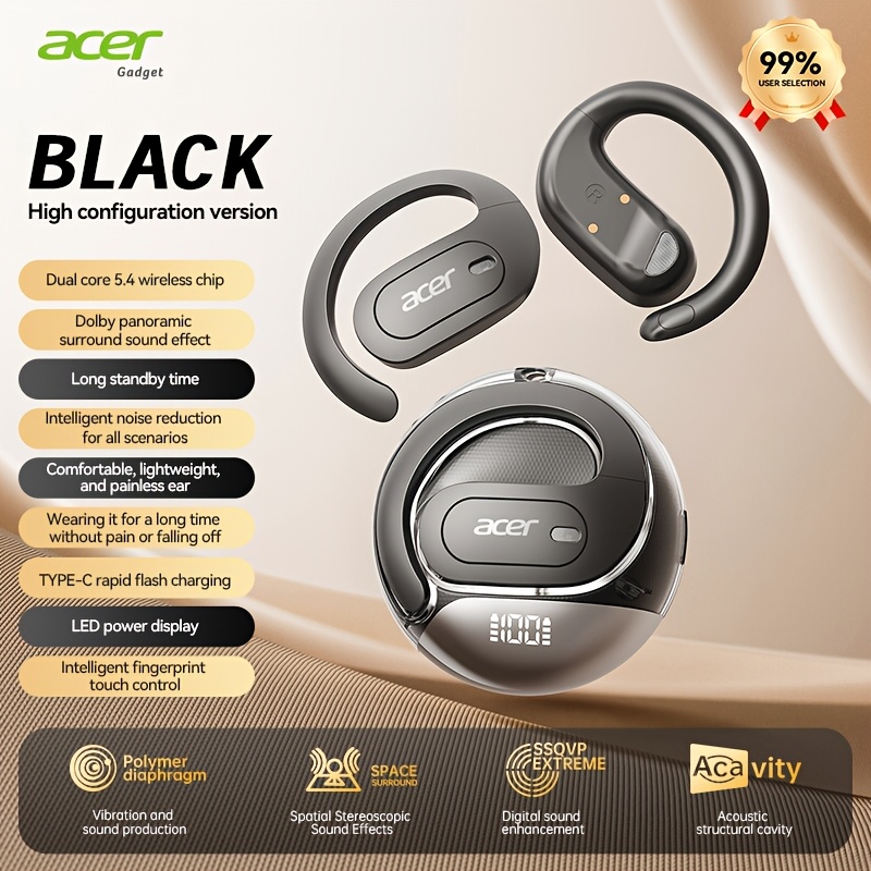 TEMU [acer Official Genuine] Tws Back To / | Wireless Sports Wireless Earphones | Stereo | Low Latency For Gaming | (sports/running/fitness) |