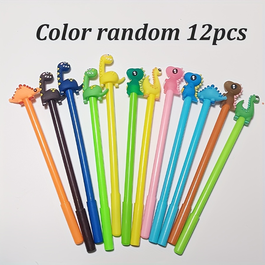 

12pcs Assorted Dinosaur Gel Pens, - School & Office Use