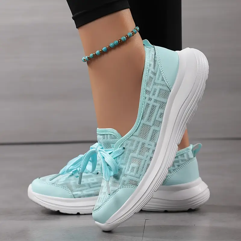 1 pair womens breathable mesh flats round toe slip on shoes with fabric insole and md sole for details 9
