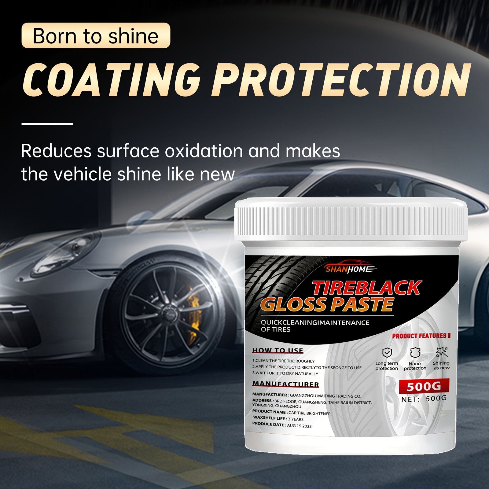 500g automotive tire wax brightener blackening durable anti aging glazing wax retreading protective agent details 1