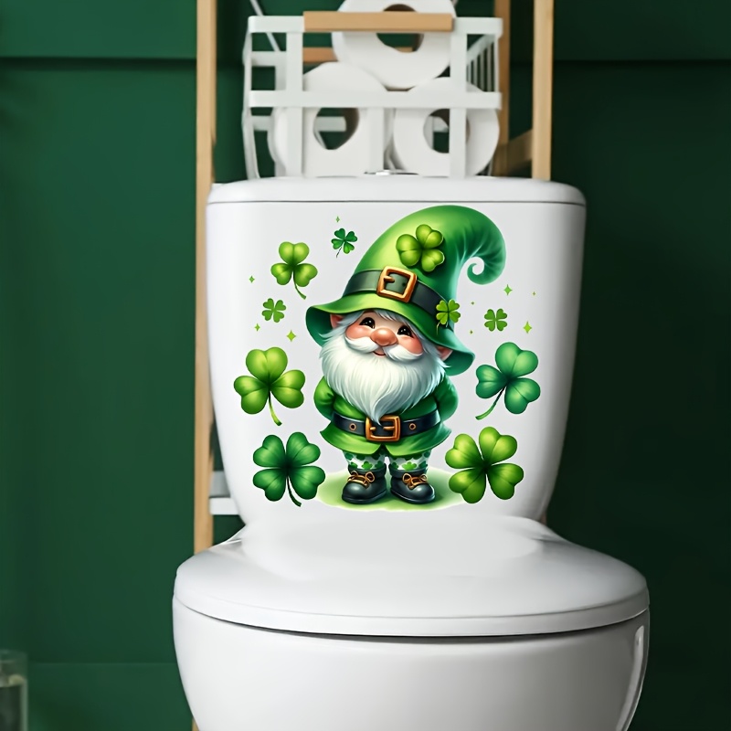 

's Day Elf Toilet Seat Decal - Self-adhesive, Bathroom Sticker For Festive Home Decor