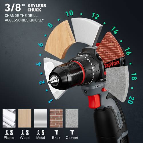 cordless drill set 16 8v power drill set with battery and charger 3 8 keyless 23 1 torque setting 55nm with led electric drill set