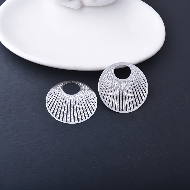 10pcs Round Hollow Fan-Shaped Copper Alloy Charms Set