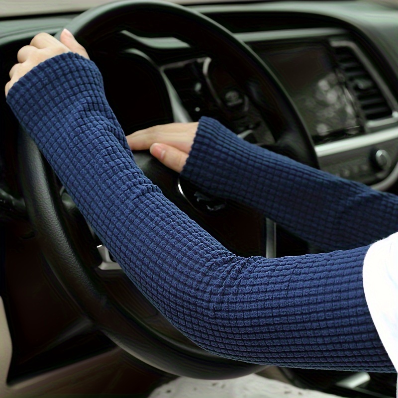 TEMU Women's Warm Arm Sleeves For Autumn And Winter, Thickened And Extended, Men's Long Arm Covers With Fingerless Design