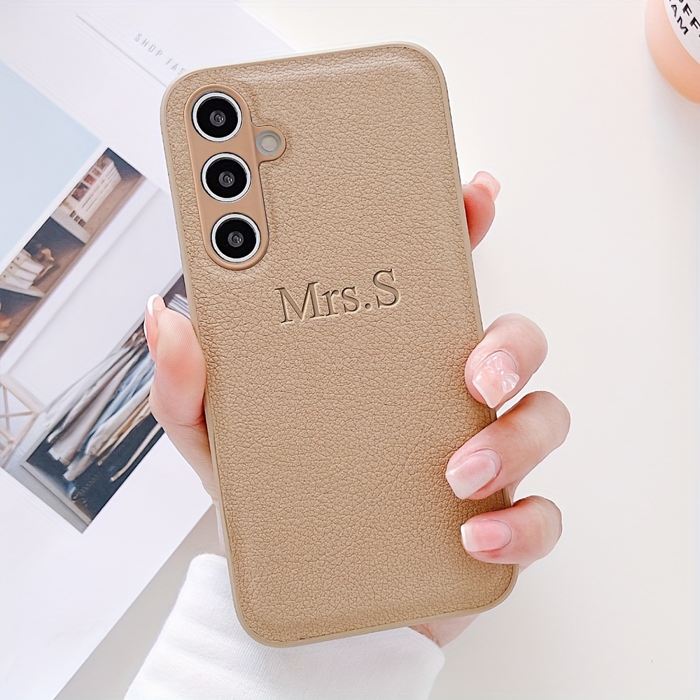 TEMU [customized]personalized Phone S24 S23 S22 S21 S23 S21 S20 Fe A55 A54 A53 A52 A34 A33 A32 A15 A14 A13 A12 A03 5g Customized Name Diy Engraved 3d Luxury Imitation Cover S24