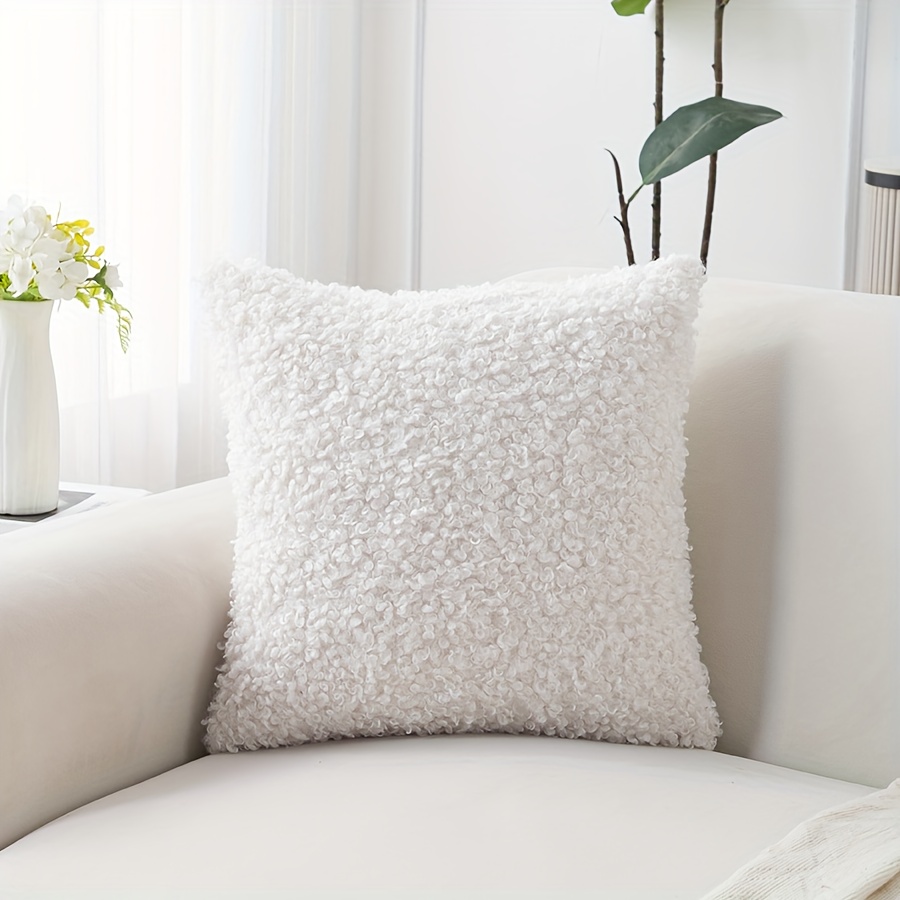 Image of 1pc Lamb Plush Pillow Is Soft And Fluffy, Machine Washable With Zipper Closure, Decoration , Bedroom Additions, Fashionable And Durable Fabrics, Interior Design