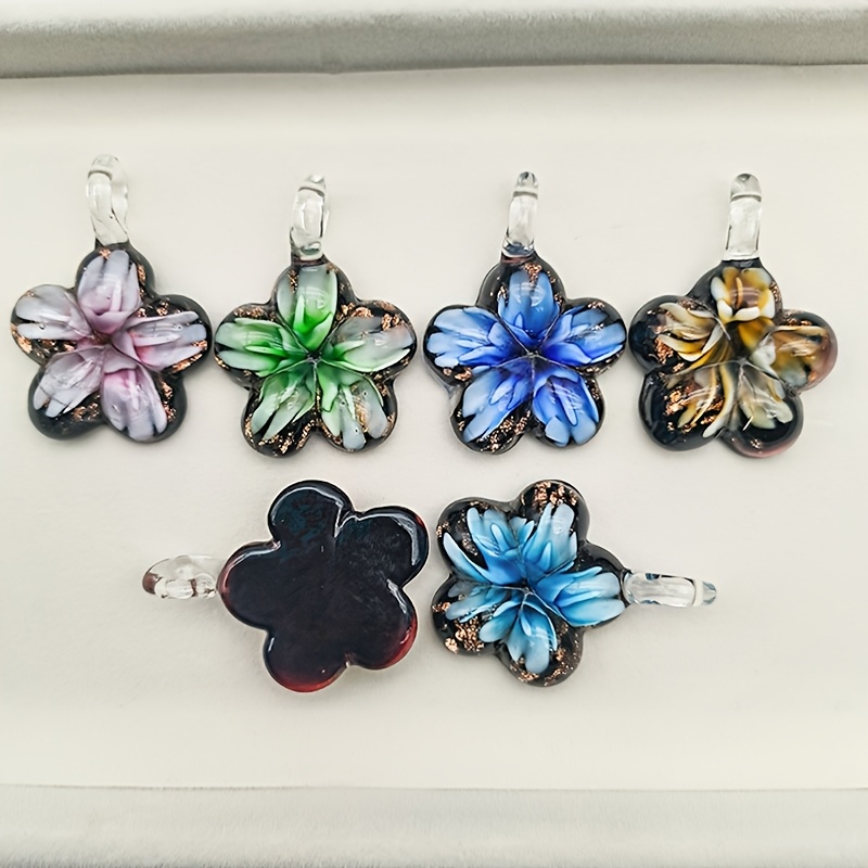 Glass Pendant Necklace on Floral Background for Daily Occasion