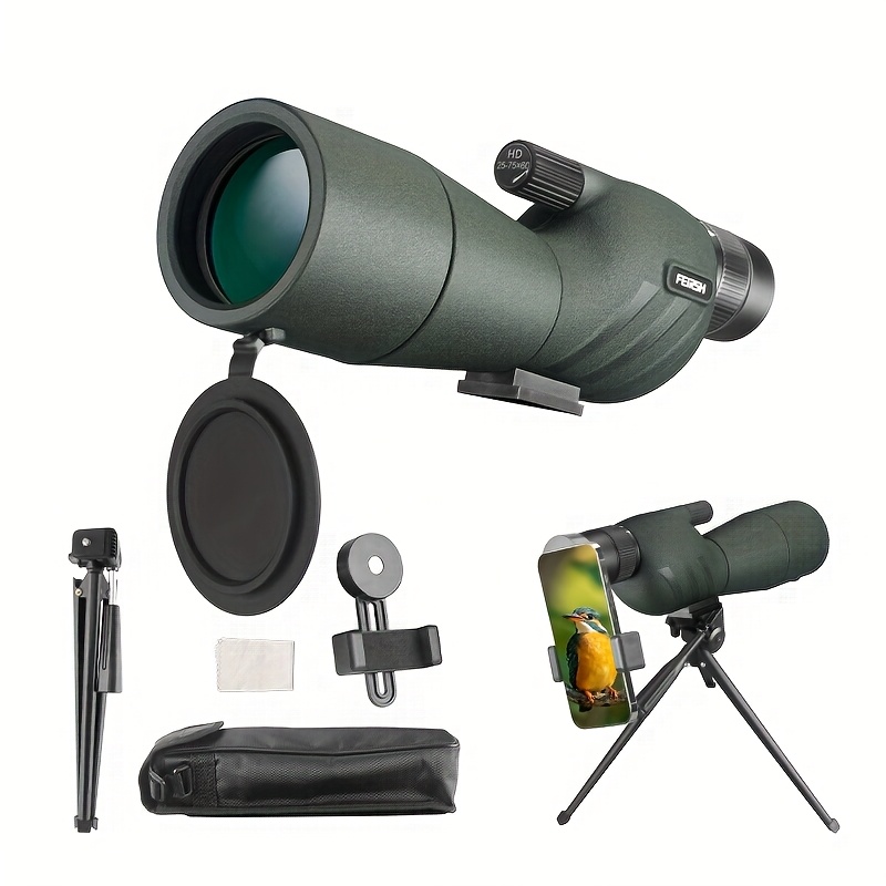 E-shop HD25-75x60 Zielbeobachtungs-Zielfernrohr-Set, 60-mm-Objektiv, ideal für Camping im Freien, Vogelbeobachtung Wildtierbeobachtung über große