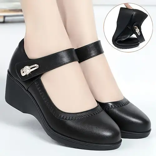 temu dress shoes for women Women' Chunky Heel * Pointed Toe High Heels, Vintage Color Block Shoes, Comfortable * Heel Work, Office, Party, Shoes ladies dress shoes low heel