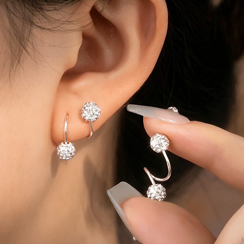 Women's 304 Stainless Steel Rhinestone Sparkly Stud Earrings