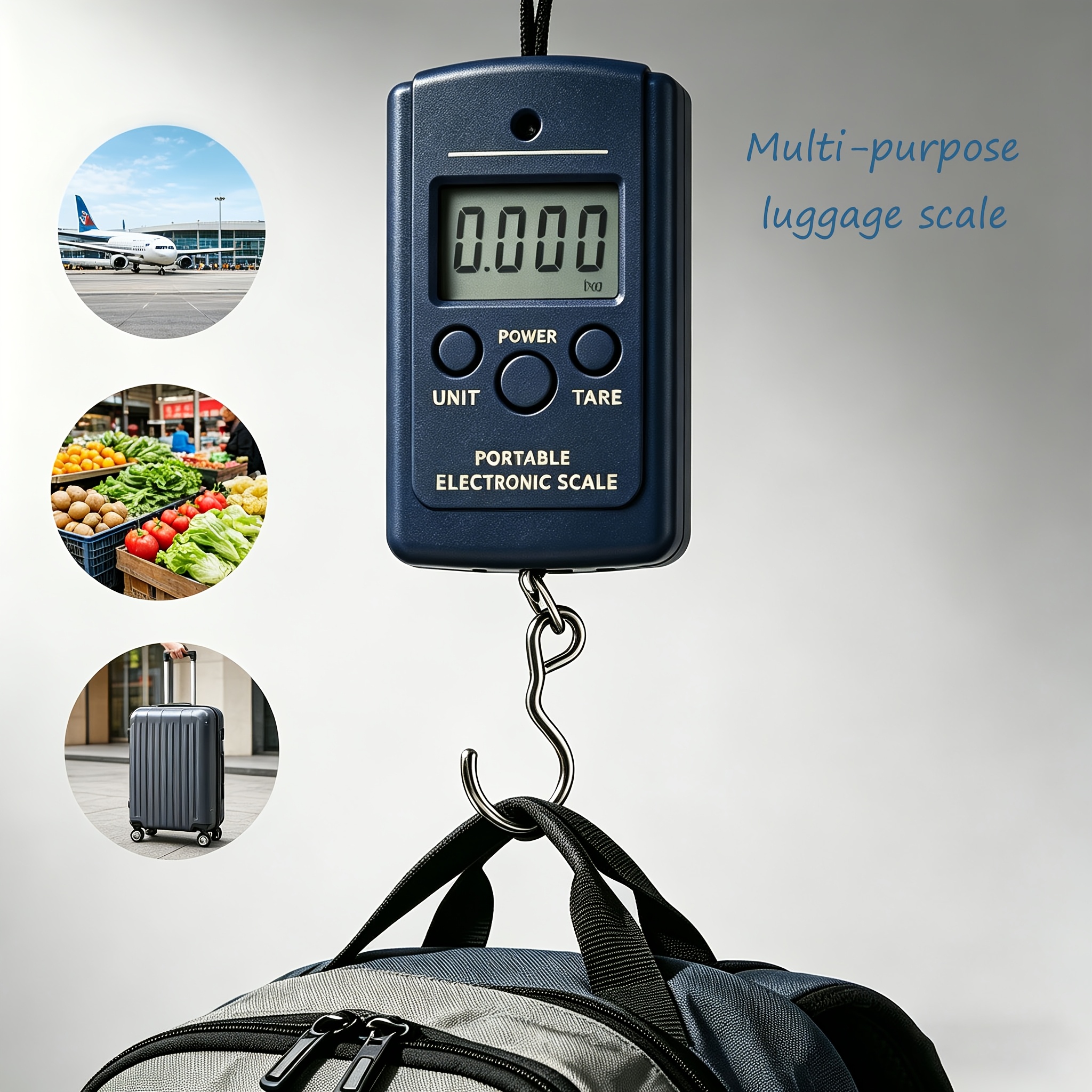 TEMU Portable Electronic Luggage Scale, Mini Digital Hanging Scale For Travel, Shopping, Home Use, Max 40kg, Travel Luggage Scale, Digital Hanging