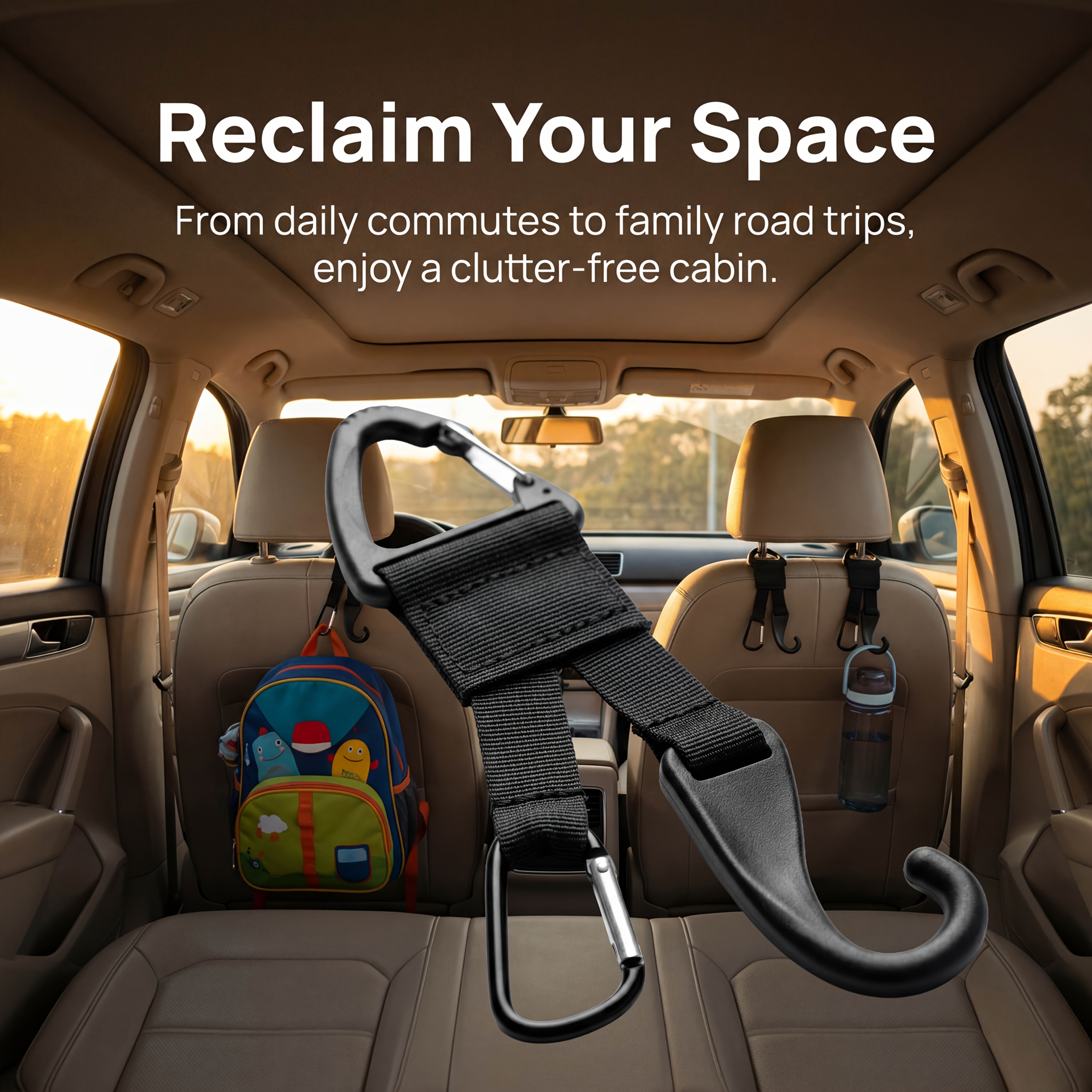 TEMU Car Headrest Hooks, Multifunctional Car Seat Backrest Hangers, Motors Internal Storage Manager, Keep Items From Falling, Suitable For All Cars