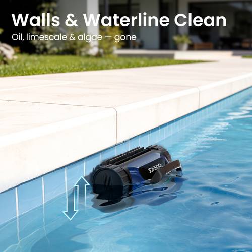 photo de l'article aspirateur de piscine , nettoyage des parois, de et de , 15,2 lbs , jusquà 150 min dautonomie, double filtration, navigation intelligente et application, pour piscines jusquà 2153