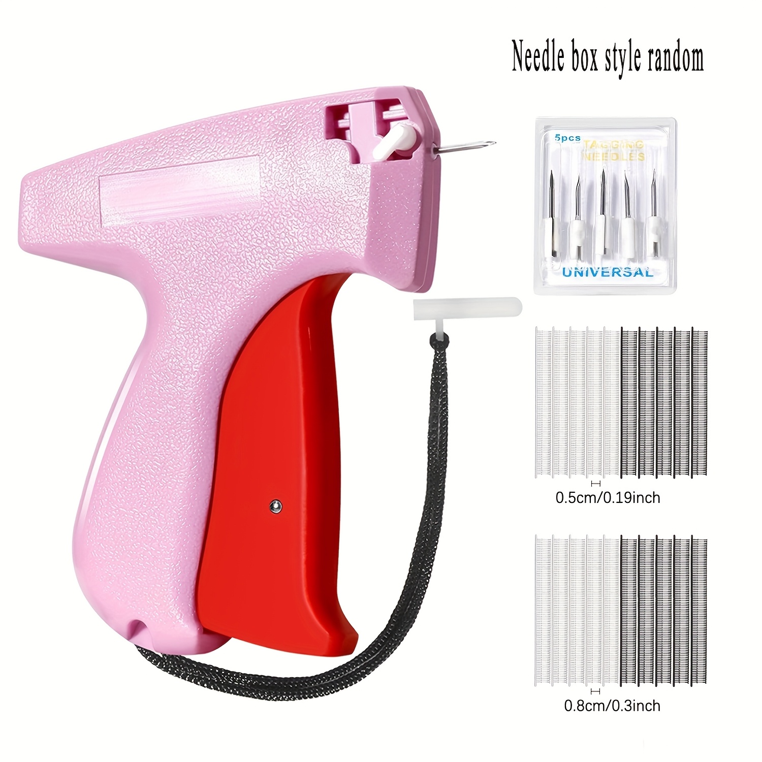 TEMU 1pc Stitch Gun For Clothes - Handheld Quick Clothing Fixer - Tagging Gun - Includes 6 Needles, 1000 Black Fasteners & 1000 White Fasteners,