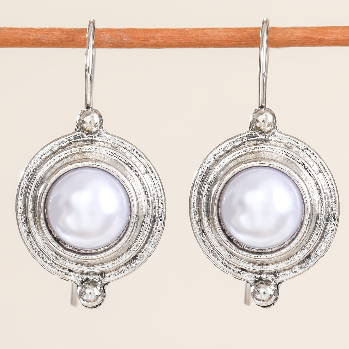 Women's Bohemian Ethnic Distressed Raw Stone Pendant Earrings