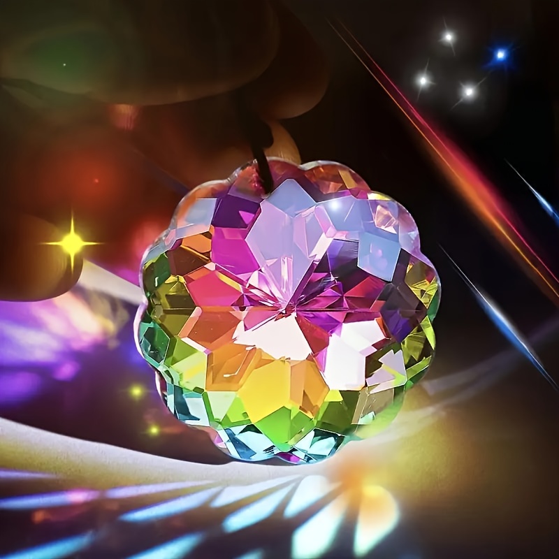 E-shop Sonnenfänger Prisma Sonnenblume Kristall - ein transparentes Glas, mehrfach facettierter optischer , farbenfrohe Fensterbank- und