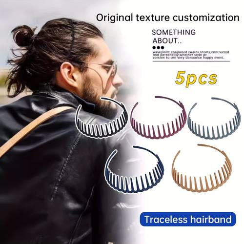 mens headband with teeth invisible sports hair tie for washing to head hairstyle accessory mens hair clip