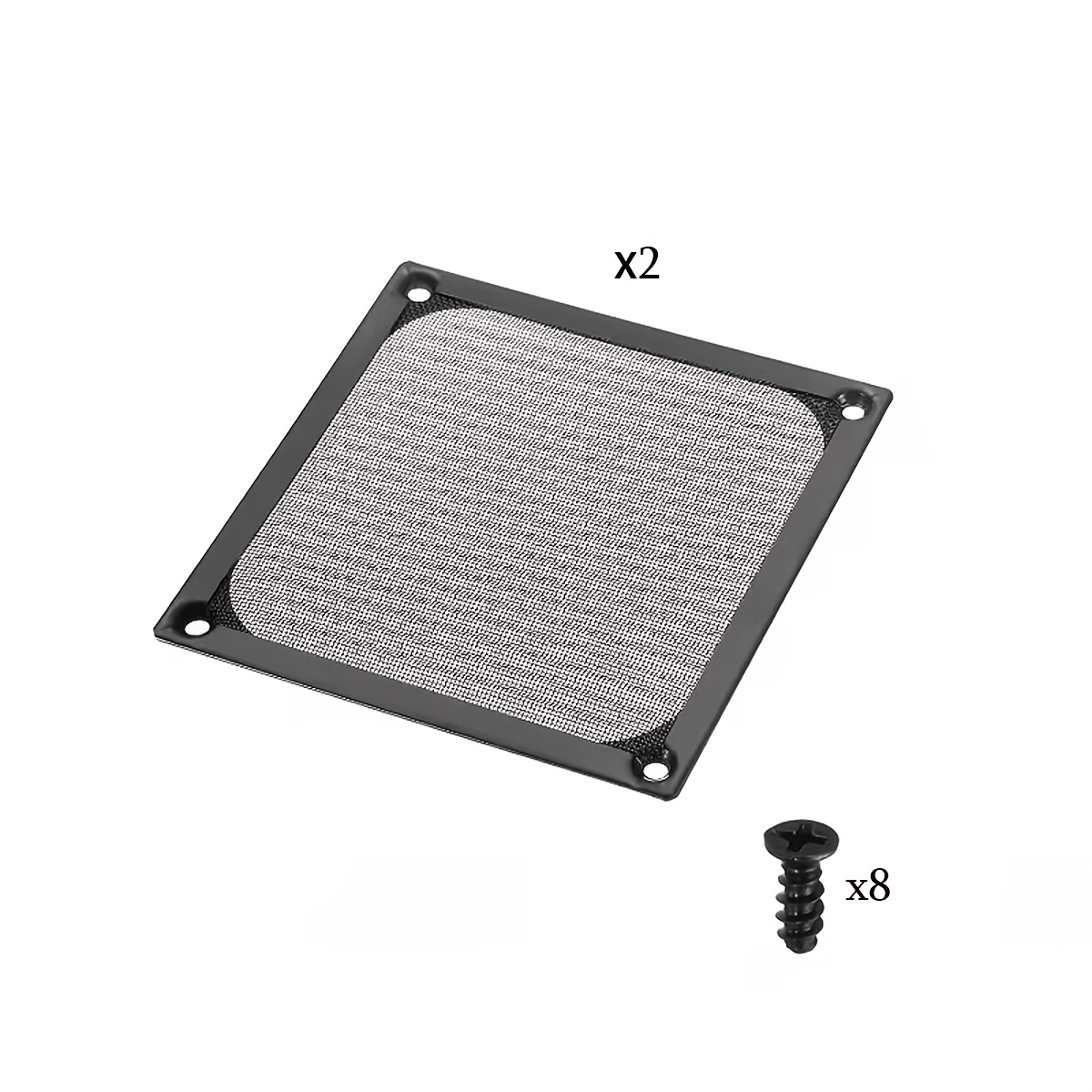 TEMU Filtre de ventilateur d'ordinateur 120 mm (avec vis), cadre en aluminium, en acier inoxydable, couvercle de pour boîtier d'ordinateur, noir