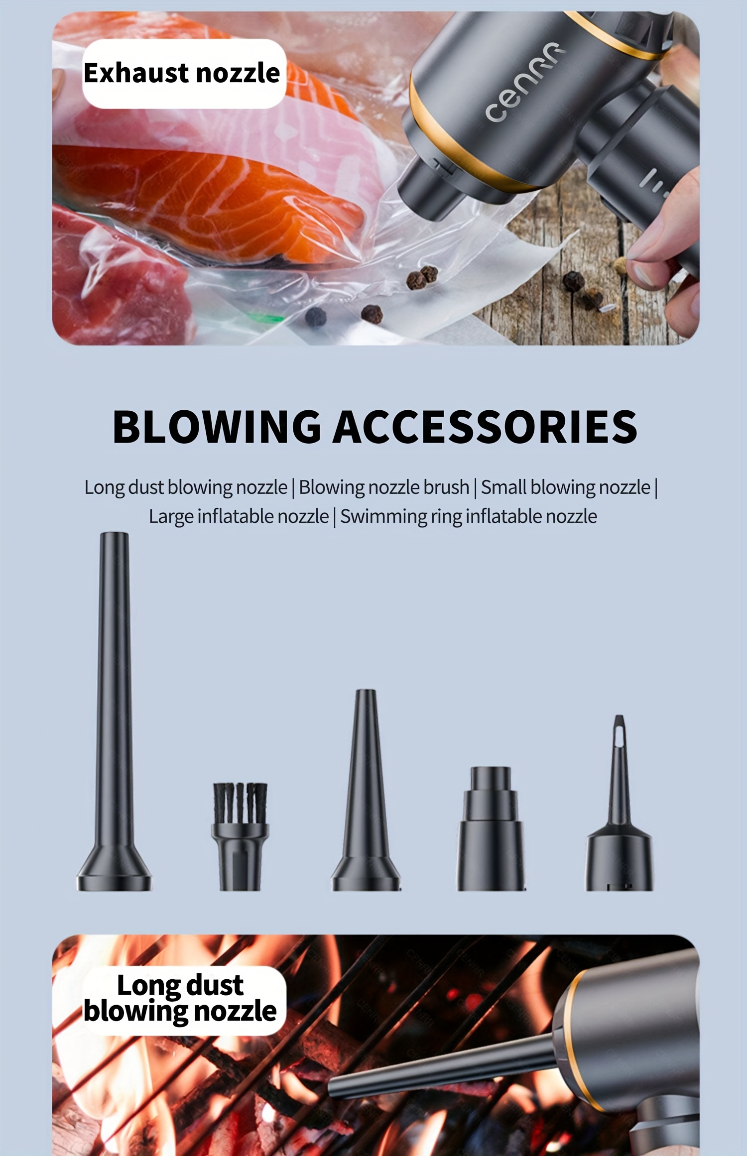 2026 NEW CENRR 16000PA Car Vacuum Cleaner | Portable Handheld Wireless Strong Suction Car Cleaner Cleaning Machine Mini Vacuum Cleaner with USB Charging, ABS Resin Body, Blow and Suction Integrated, 3.38-6.76oz Dust Cup Volume