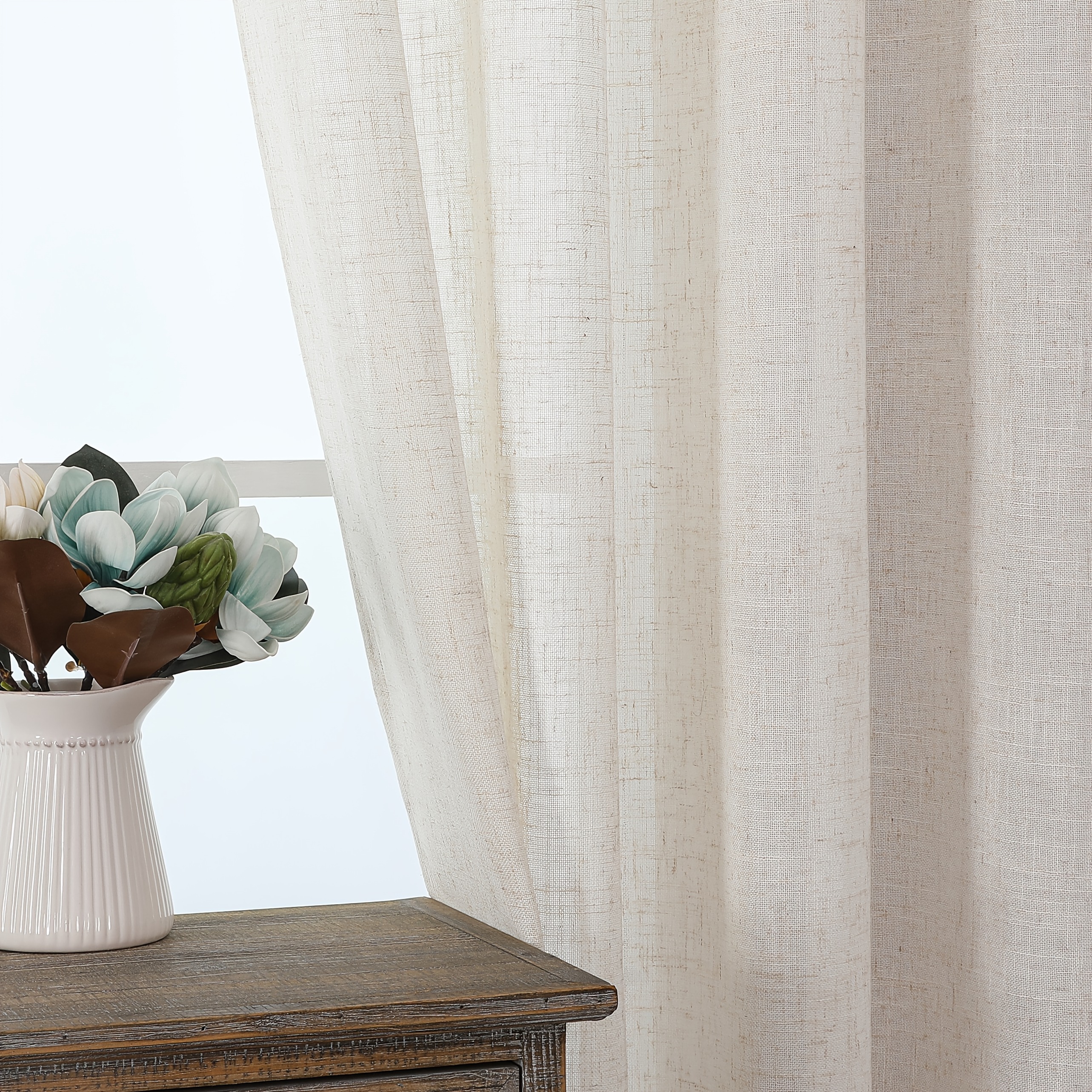 2pcs Large Tassel Sheer Curtains, Light-Filtering but Not See-Through, Window Voile for Privacy, Multiple Sizes, Easy to Install. Suitable for Hotels, Offices, Schools, Rural Churches, Living Rooms, Bedrooms, Kitchens, Balconies, and General Use