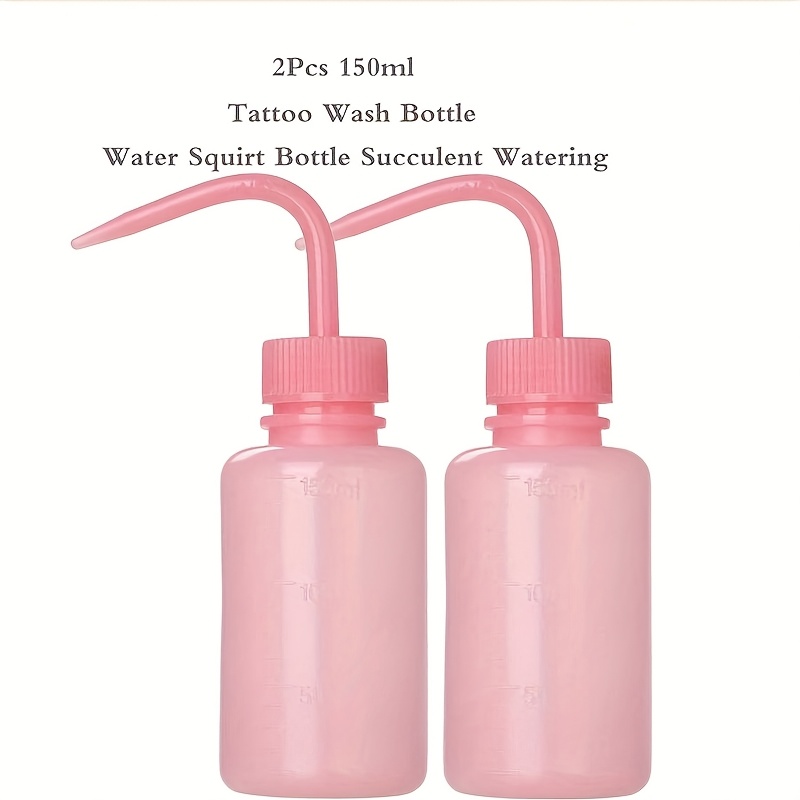 TEMU Set Of 2 Professional 150ml Lash Water Squeeze Bottles, 5oz Tattoo Cleaning Bottles That To Use, Lightweight Plastic Wash Bottles Ideal For Eyelash Care And Cleaning.