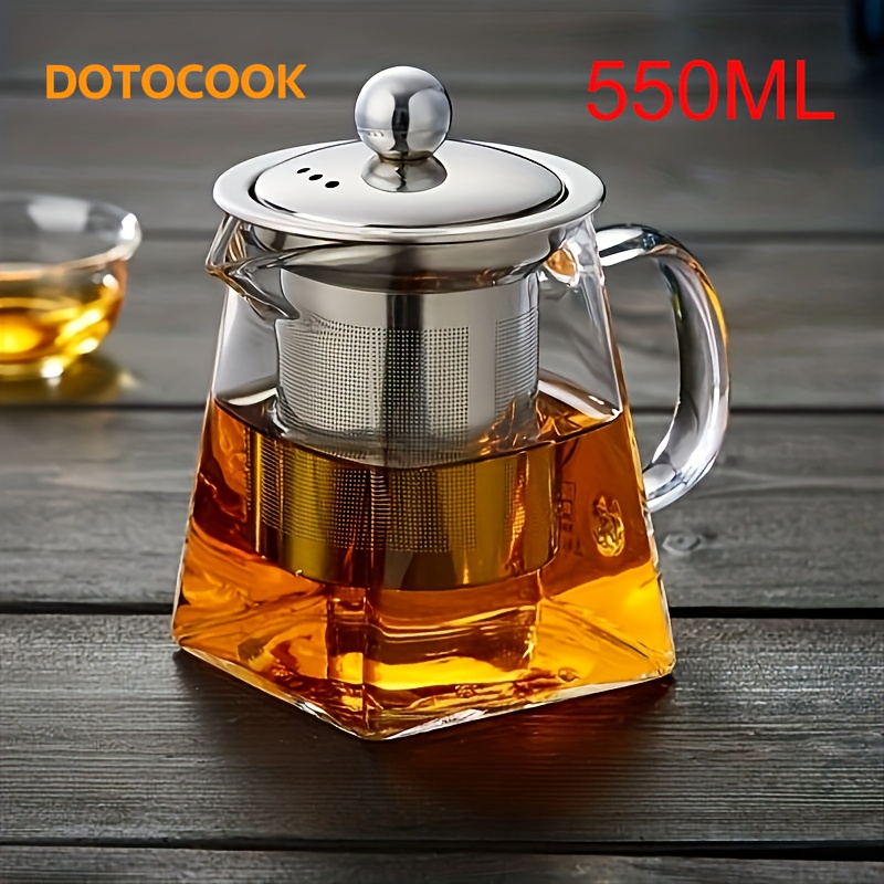 Heat-Resistant Glass Teapot with Stainless Steel Filter