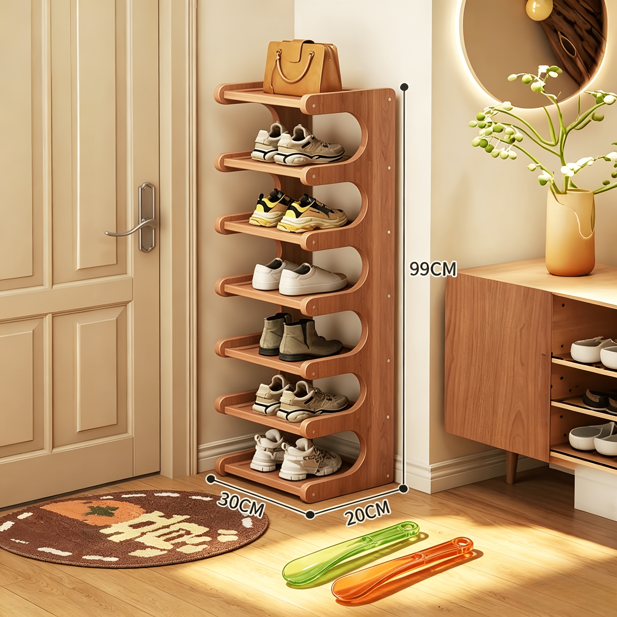 TEMU Narrow Multi-tier Shoe Rack, Space-saving Storage Shelf For Entrance Hall Corner, Easy Shoe Cabinet For Dorm Home, Christmas Gift