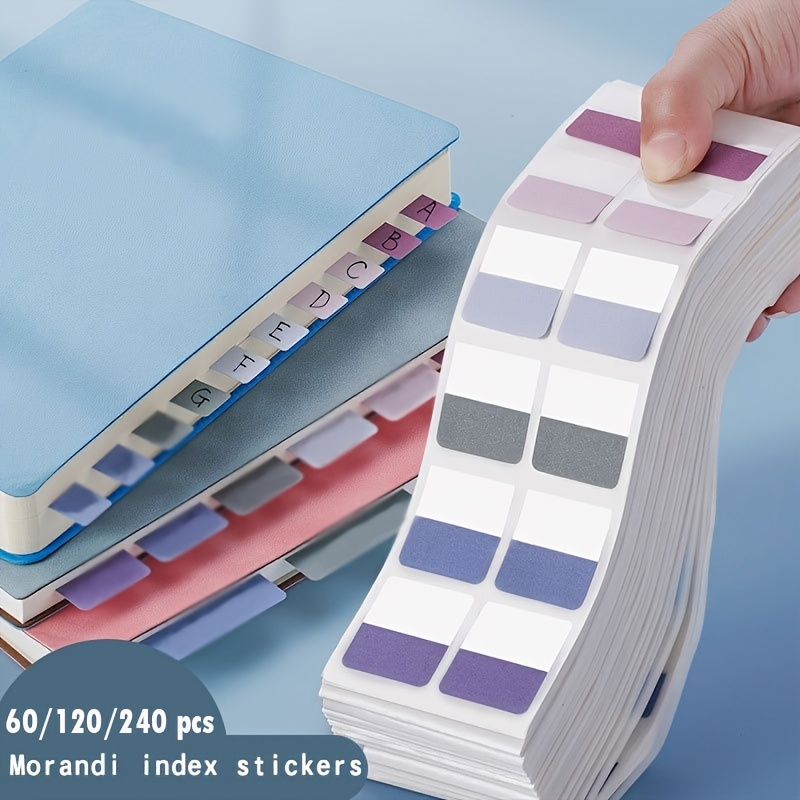 

60/120/240pcs Morandi Tabs Index Tabs, Book Tabs And Repositionable File Tabs Flags, Colored Page Markers 6colors