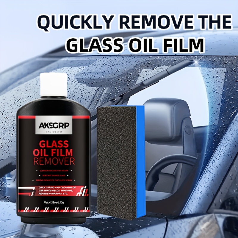 

1 Bottle Universal Glass Oil Film Remover With Sponge Brush - 120g/4.23oz, No Residue, Improved & Safety For Car Windshields, Mirrors, Home Windows - Single Pack