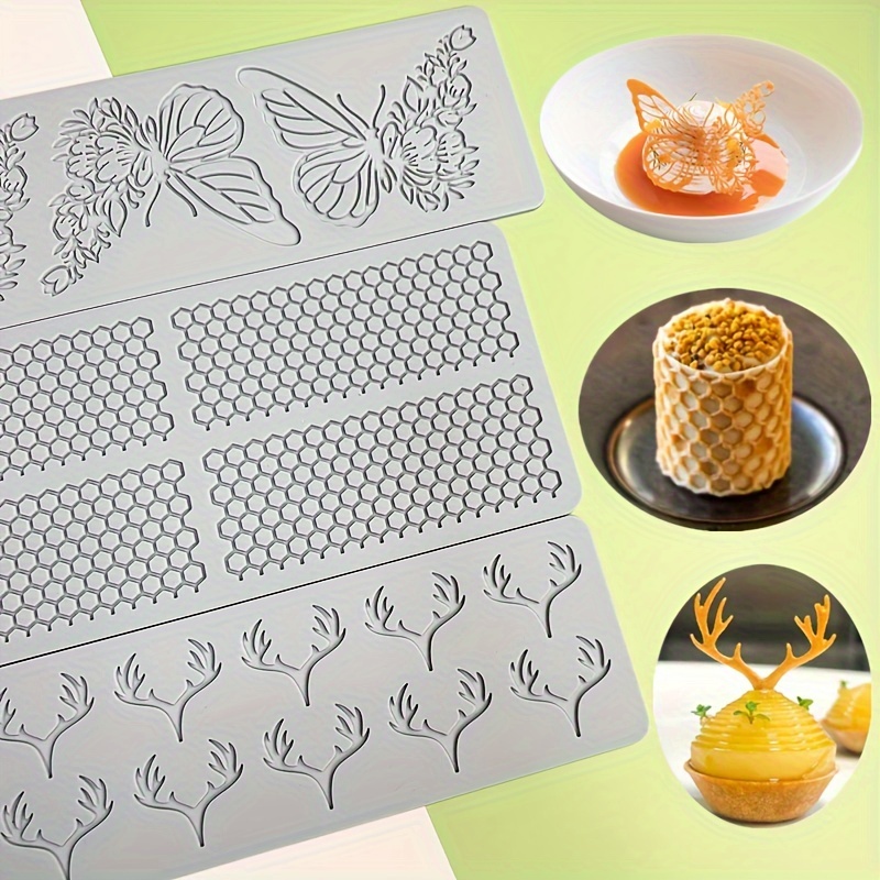 

Butterfly Honeycomb Silicone Mold For Fondant, Chocolate & French Desserts - Rectangular Cake Baking Tray For Birthdays
